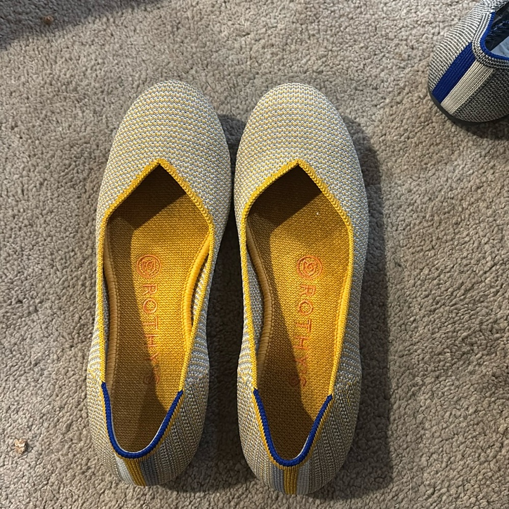 Rothy's "The Flat" washed several times but in good condition.